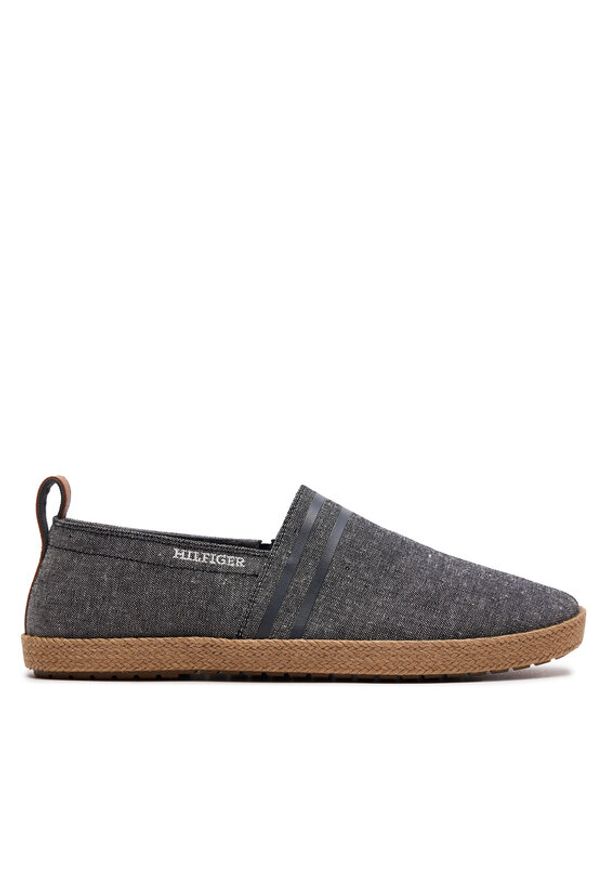 TOMMY HILFIGER - Tommy Hilfiger Espadryle Hilfiger Espadrille C Chambray FM0FM04982 Czarny. Kolor: czarny. Materiał: materiał