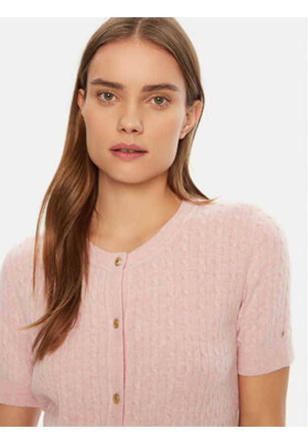 TOMMY HILFIGER - Tommy Hilfiger Kardigan WW0WW43958 Różowy Regular Fit. Kolor: różowy. Materiał: syntetyk