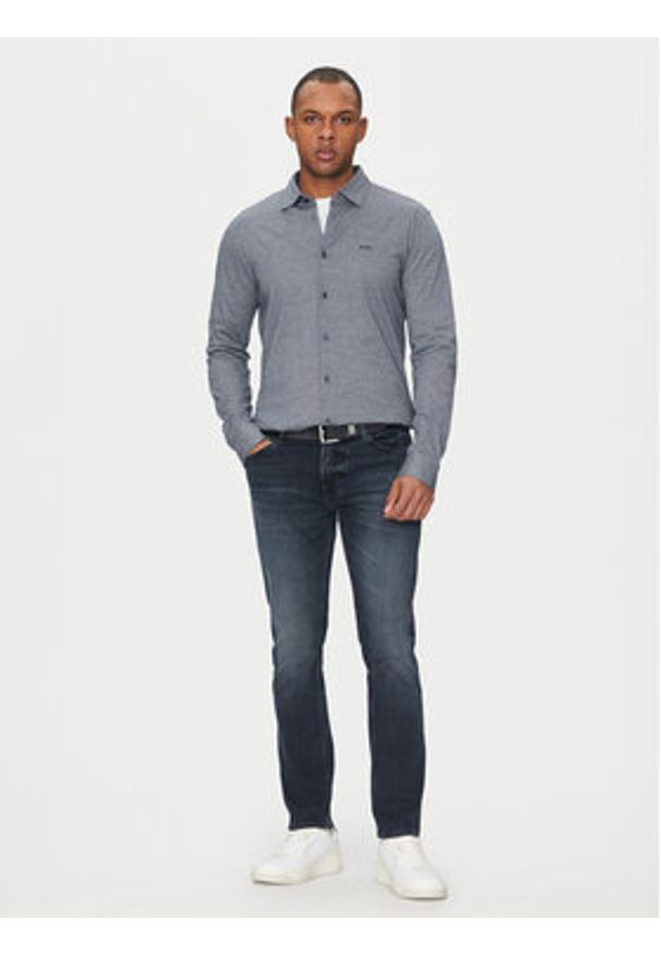 BOSS Koszula Mysoft 50519748 Granatowy Slim Fit. Kolor: niebieski. Materiał: bawełna