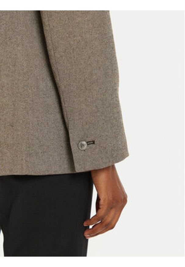 Marella Marynarka Nodo 2423046082 Brązowy Regular Fit. Kolor: brązowy. Materiał: syntetyk