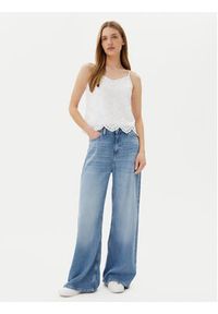 Pieces Top Vilde 17156563 Biały Regular Fit. Kolor: biały. Materiał: bawełna #4