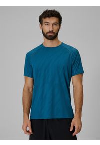 4f - 4F Koszulka do biegania szybkoschnąca męska - turkusowa S. Kolor: turkusowy. Materiał: tkanina. Długość: długie. Sport: fitness, bieganie #1