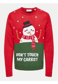 Only & Sons Sweter Xmas 22031170 Czerwony Regular Fit. Kolor: czerwony. Materiał: syntetyk #4