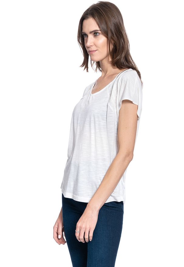 Mustang - DAMSKI T-SHIRT MUSTANG ALINA V LACE 1009066 2020