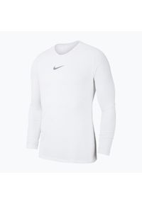 Longsleeve termoaktywny dziecięcy Nike Dri-FIT Park First Layer. Kolor: biały. Długość rękawa: długi rękaw