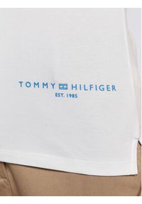 TOMMY HILFIGER - Tommy Hilfiger Polo Logo WW0WW37628 Biały Slim Fit. Typ kołnierza: polo. Kolor: biały. Materiał: bawełna #4