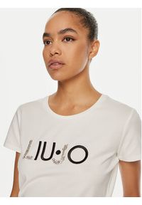 Liu Jo T-Shirt TF4312 JS088 Écru Regular Fit. Materiał: bawełna #4