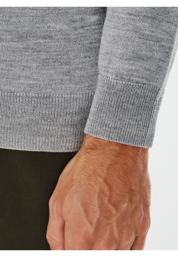 Pako Lorente - PAKO LORENTE – Męski szary sweter z kołnierzykiem polo. Typ kołnierza: polo. Kolor: szary. Materiał: poliamid, akryl, wełna. Wzór: melanż. Sezon: zima, jesień