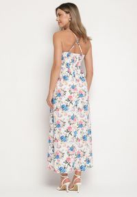 Born2be - Niebieska Sukienka z Wiskozą o Rozkloszowanym Kroju w Kwiaty Nalorene. Okazja: na co dzień. Typ kołnierza: dekolt kwadratowy. Kolor: niebieski. Materiał: wiskoza. Długość rękawa: na ramiączkach. Wzór: kwiaty. Typ sukienki: rozkloszowane. Styl: casual, elegancki #7