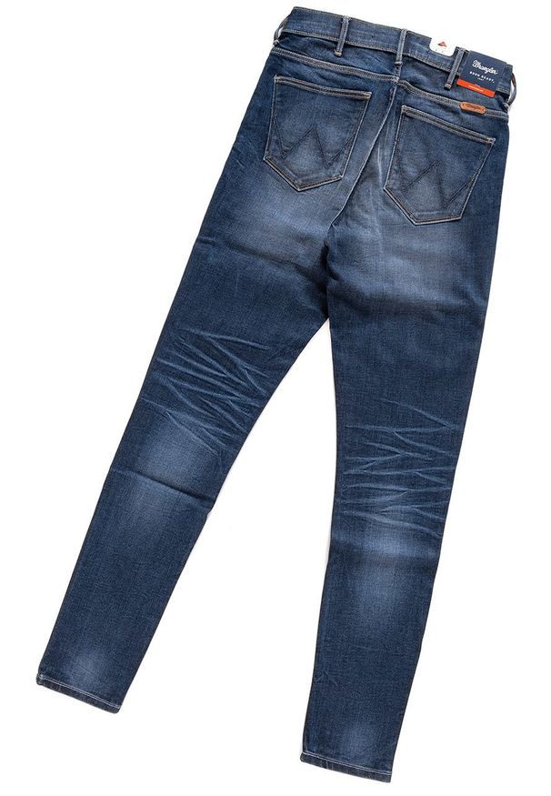 Wrangler - WRANGLER HIGH SKINNY FOZEN BLUE W27HX782Z. Stan: podwyższony