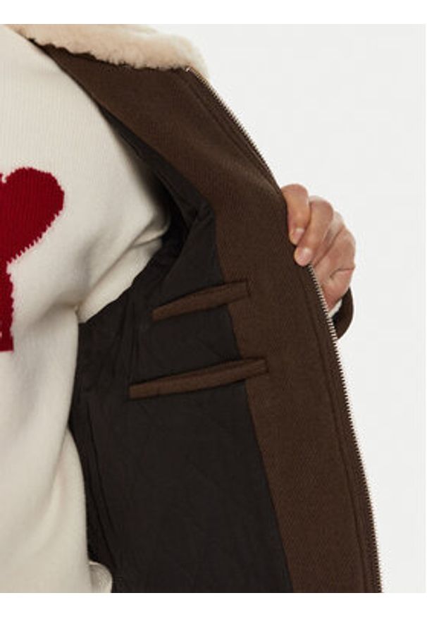 AMI PARIS - AMI Paris Kurtka przejściowa HJK060.WV0049 Brązowy Regular Fit. Kolor: brązowy. Materiał: wełna