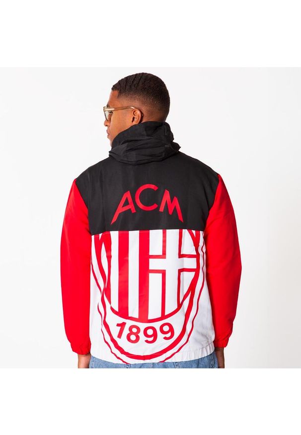 AC MILAN - Kurtka przeciwwiatrowa AC Milan. Kolor: wielokolorowy, biały, czerwony. Styl: elegancki