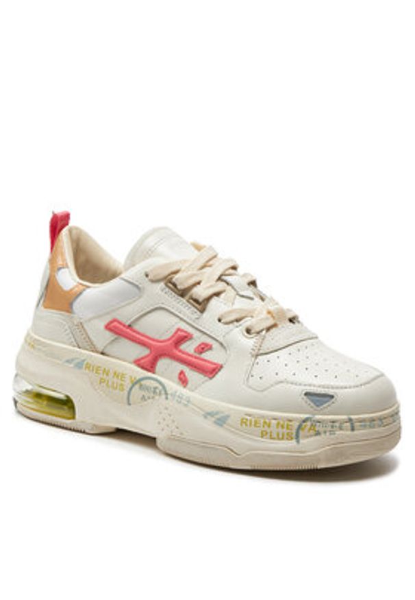 Premiata Sneakersy Draked VAR 356 Écru. Materiał: skóra