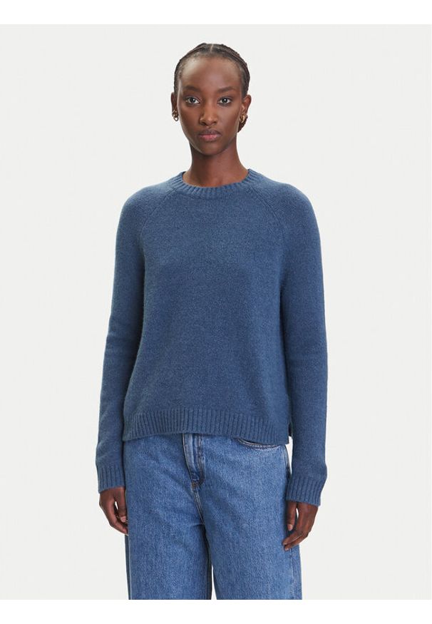 BOSS Sweter Febisan 50478315 Niebieski Regular Fit. Kolor: niebieski. Materiał: wełna