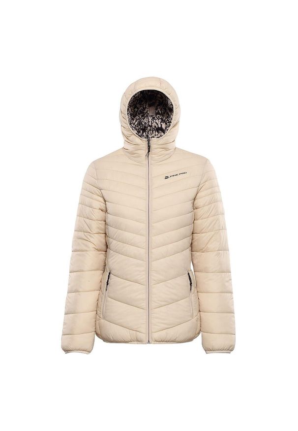 ALPINE PRO - Kurtka damska ocieplana dwustronna Alpine Pro Eroma. Kolor: beżowy. Materiał: puch. Sport: turystyka piesza
