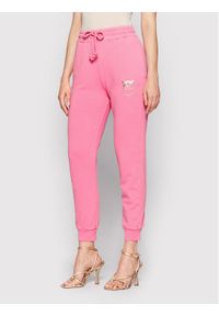 Pinko Spodnie dresowe Carico 1G17DC Y7Y5 Różowy Regular Fit. Kolor: różowy. Materiał: bawełna, dresówka