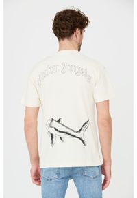 PALM ANGELS Beżowy męski t-shirt Broken Shark, Rozmiar XL. Kolor: beżowy #6