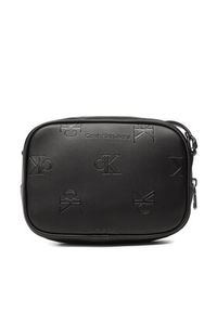 Calvin Klein Jeans Torebka Sleek Camera Bag 18 Aop K60K610322 Czarny. Kolor: czarny. Materiał: skórzane