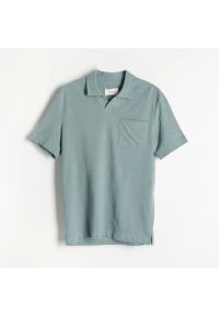 Reserved - Koszulka polo z wykładanym kołnierzykiem - Zielony. Typ kołnierza: polo. Kolor: zielony #1