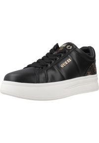 Guess - Buty GUESS WELLI Czarny. Kolor: czarny. Materiał: syntetyk, tkanina, skóra. Styl: sportowy