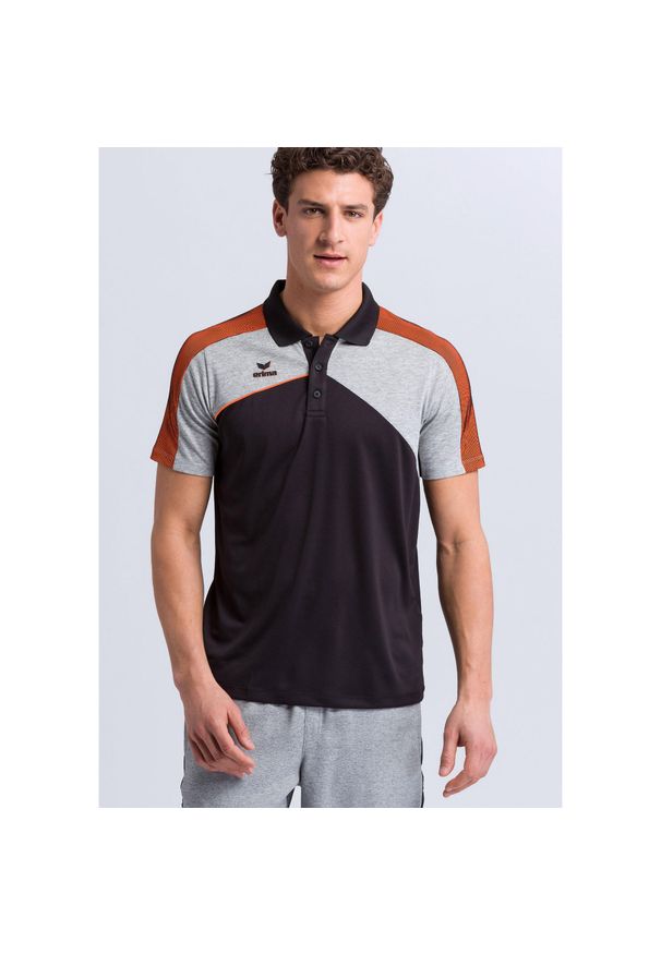 ERIMA - Polo Erima Premium One 2.0. Typ kołnierza: polo. Kolor: czarny, szary, wielokolorowy
