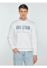 Big-Star - Bluza męska z logo BIG STAR biała Setor 100. Kolor: biały. Materiał: bawełna, jeans. Wzór: nadruk, ze splotem. Styl: klasyczny #1
