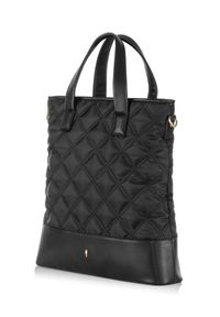 Ochnik - Pikowana czarna torebka shopper damska. Kolor: czarny. Materiał: pikowane. Rodzaj torebki: na ramię #2