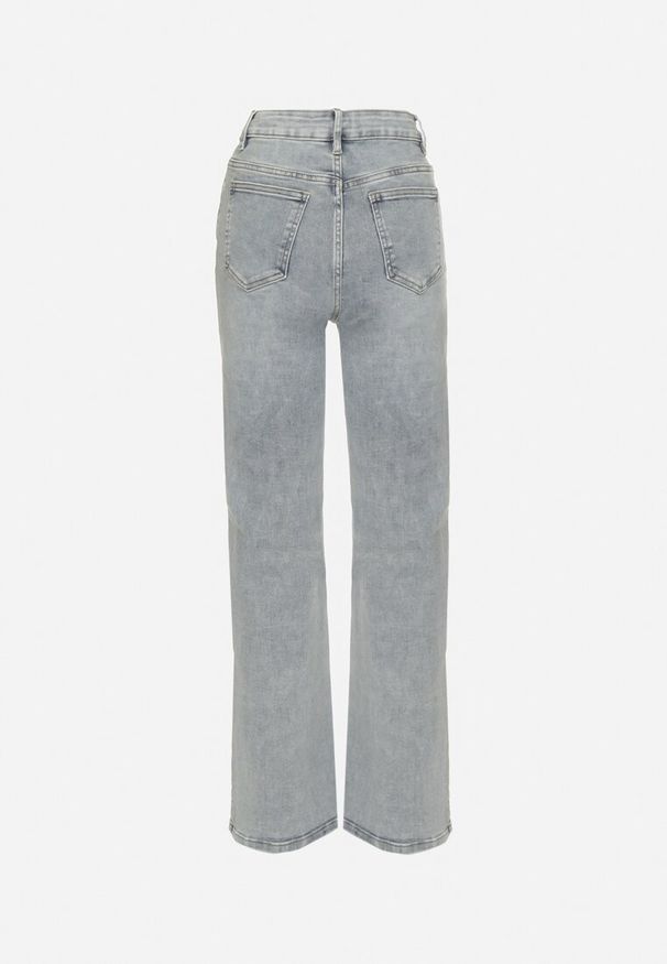 Born2be - Jasnoniebieskie Jeansy o Szerokim Kroju z Wysokim Stanem Audelli. Okazja: na co dzień. Stan: podwyższony. Kolor: niebieski. Styl: casual, elegancki