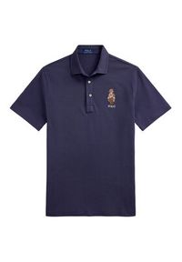 Polo Ralph Lauren Polo 710P00083001 Granatowy Custom Slim Fit. Typ kołnierza: polo. Kolor: niebieski. Materiał: bawełna #3