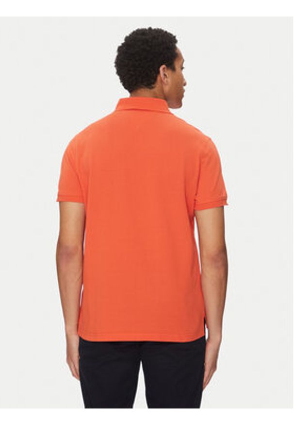 TOMMY HILFIGER - Tommy Hilfiger Polo 1985 MW0MW17770 Pomarańczowy Regular Fit. Typ kołnierza: polo. Kolor: pomarańczowy. Materiał: bawełna