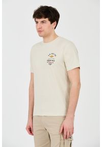 Aeronautica Militare - AERONAUTICA MILITARE Beżowy bawełniany męski t-shirt Short Sleeve, Rozmiar M. Kolor: beżowy. Materiał: bawełna #7