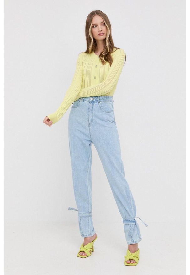 Silvian Heach jeansy damskie high waist. Stan: podwyższony. Kolor: niebieski