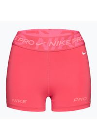 Spodenki treningowe damskie Nike Pro Mid Rise 3". Kolor: różowy