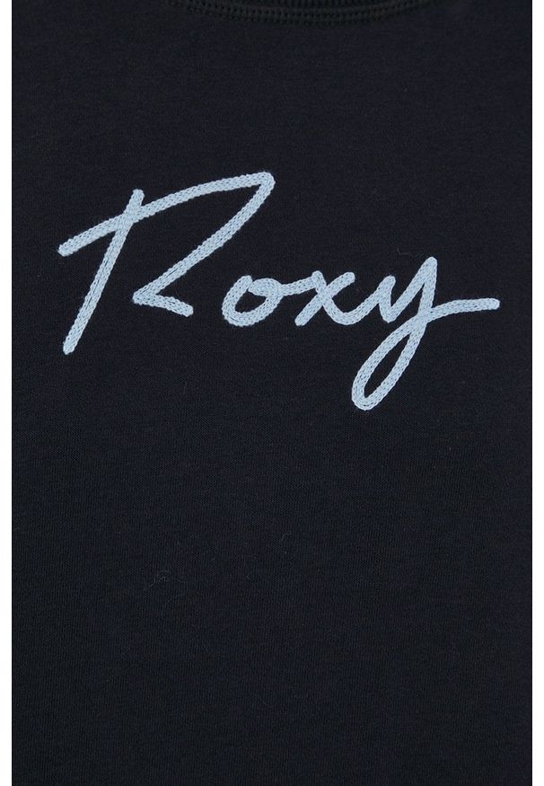 Roxy bluza damska kolor czarny z aplikacją. Kolor: czarny. Materiał: materiał. Wzór: aplikacja