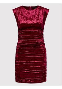 Guess Sukienka koktajlowa Charlie W1BK19 KATV1 Bordowy Slim Fit. Kolor: czerwony. Materiał: syntetyk. Styl: wizytowy #4