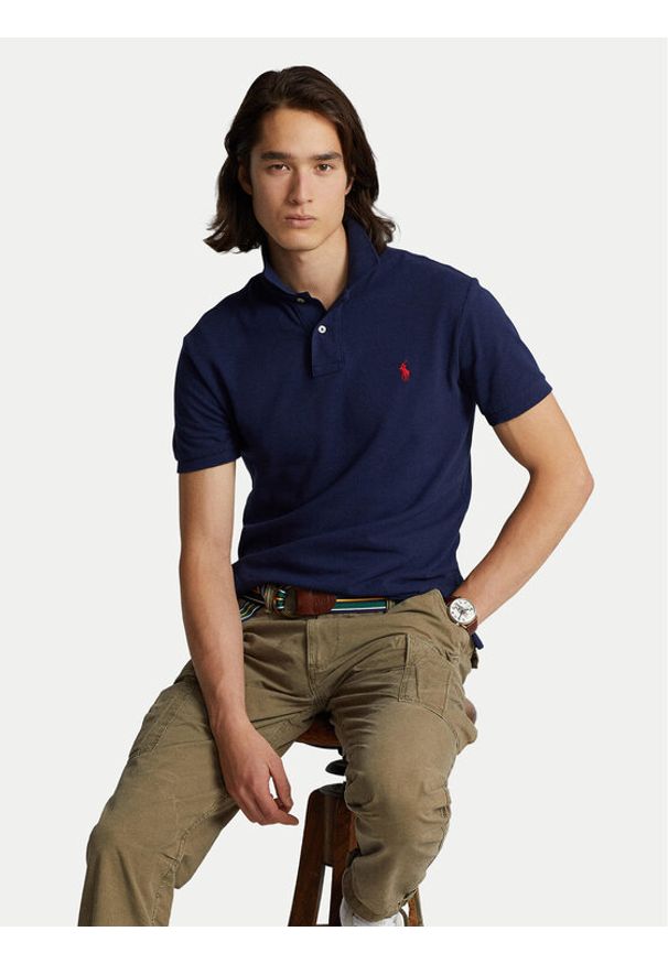 Polo Ralph Lauren Polo Core Replen 710795080 Granatowy Slim Fit. Typ kołnierza: polo. Kolor: niebieski. Materiał: bawełna