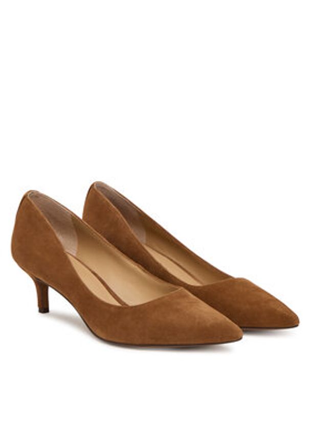 Lauren Ralph Lauren - LAUREN RALPH LAUREN Szpilki Adrienne 802755524013 Brązowy. Kolor: brązowy. Materiał: zamsz, skóra. Obcas: na szpilce