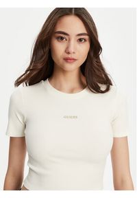 Guess T-Shirt V5YP08 K8RT2 Biały Slim Fit. Kolor: biały. Materiał: wiskoza #3