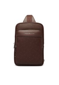 TOMMY HILFIGER - Tommy Hilfiger Saszetka Th Flag Monogram Sling Pack AM0AM14140 Brązowy. Kolor: brązowy. Materiał: skóra #5