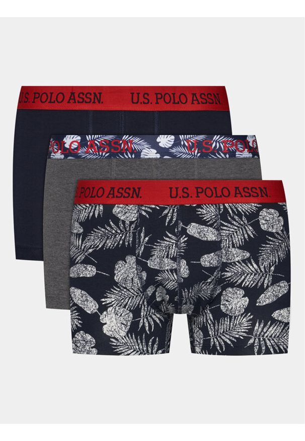 U.S. Polo Assn. Komplet 3 par bokserek 80433 Kolorowy. Materiał: bawełna. Wzór: kolorowy