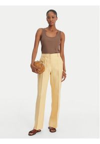 Weekend Max Mara Spodnie materiałowe Malizia 2615131112 Żółty Straight Fit. Kolor: żółty. Materiał: len #4