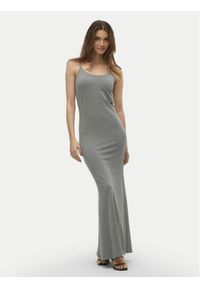 Vero Moda Sukienka letnia Sharon 10322285 Szary Slim Fit. Kolor: szary. Materiał: bawełna. Sezon: lato