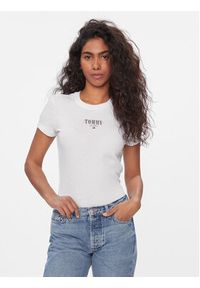 Tommy Jeans Komplet 2 t-shirtów Tjw 2 Pack Slim Essential Logo 1 DW0DW18142 Biały Slim Fit. Kolor: biały. Materiał: bawełna, syntetyk #8