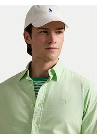 Polo Ralph Lauren Koszula 710968913006 Zielony Custom Fit. Typ kołnierza: polo. Kolor: zielony. Materiał: bawełna #4