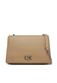 Calvin Klein Torebka Ck Medium Conv Chain Bag K60K612810 Beżowy. Kolor: beżowy. Materiał: skórzane