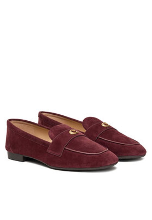Coach Loafersy CCC82 Bordowy. Kolor: czerwony. Materiał: skóra, zamsz