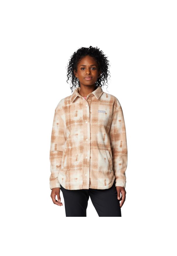 columbia - Kurtka sportowa damska Columbia Benton Springs Fleece Shirt Jacket II. Kolor: brązowy. Materiał: poliester. Sport: turystyka piesza