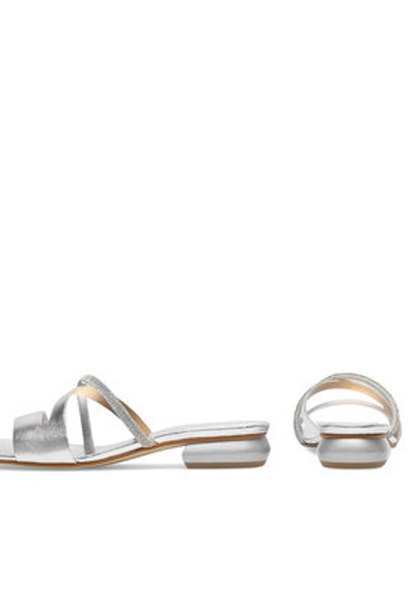 Badura Klapki BRITTOLI-A022-01-01 Srebrny. Kolor: srebrny. Materiał: skóra