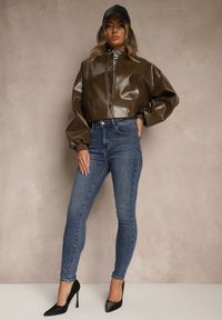 Renee - Niebieskie Jeansy High Waist z Prostą Nogawką Ellinne. Okazja: na randkę, na co dzień. Stan: podwyższony. Kolor: niebieski. Styl: sportowy, casual #3