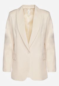 Renee - Beżowa Marynarka z Ozdobną Imitacją Kieszeni Nilzedi. Okazja: na spotkanie biznesowe, na co dzień, do pracy. Kolor: beżowy. Styl: elegancki, casual, klasyczny, biznesowy #4